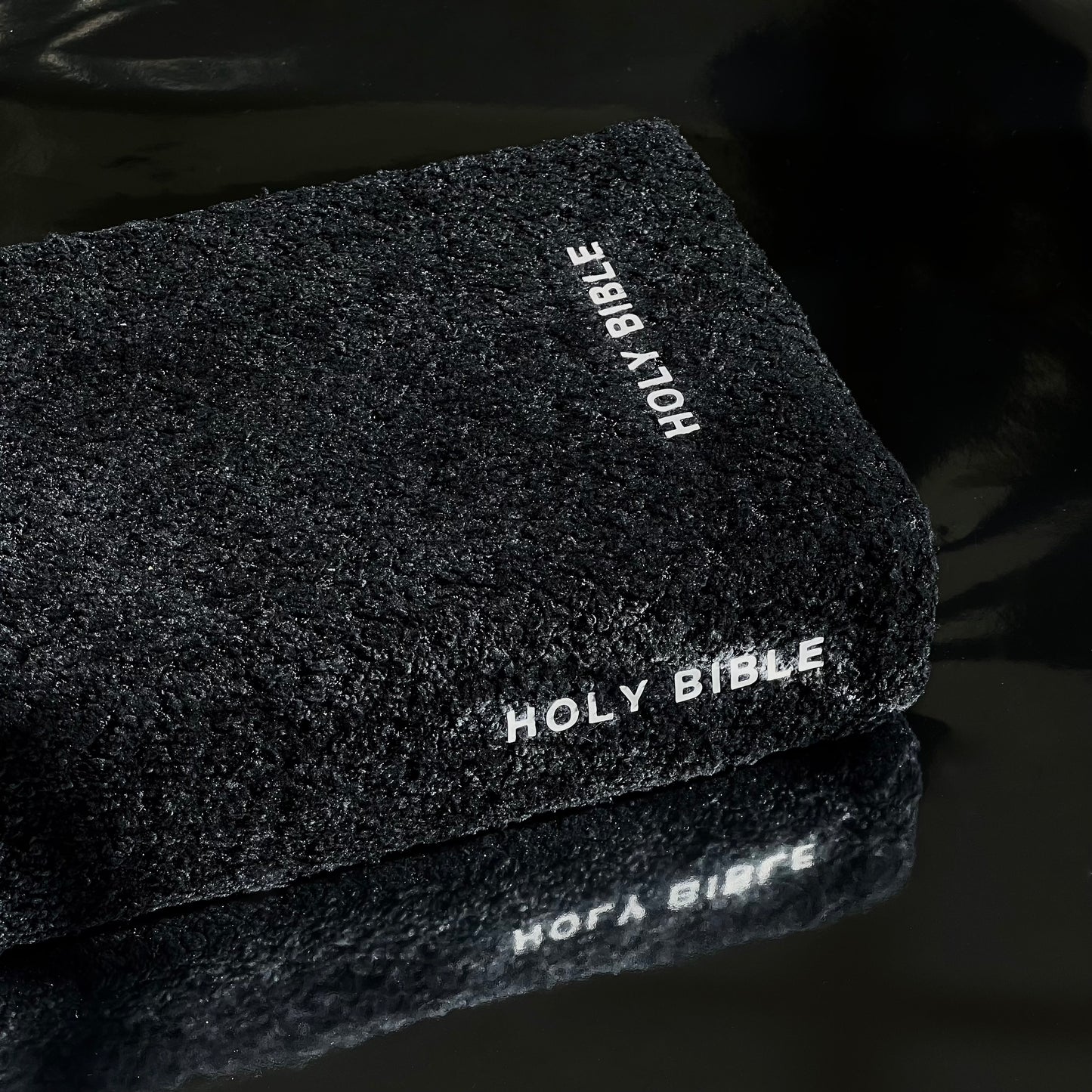 BLACK BOUCLÉ BIBLE COVER