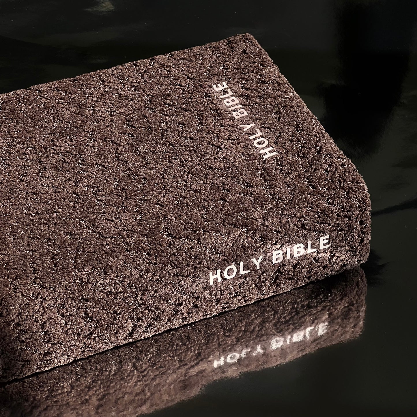 REDEEMED BROWN & WHITE BOUCLÉ BIBLE COVER