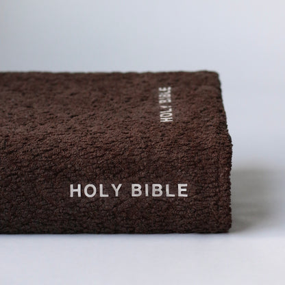 BROWN & WHITE BOUCLÉ BIBLE COVER