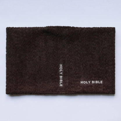 BROWN & WHITE BOUCLÉ BIBLE COVER