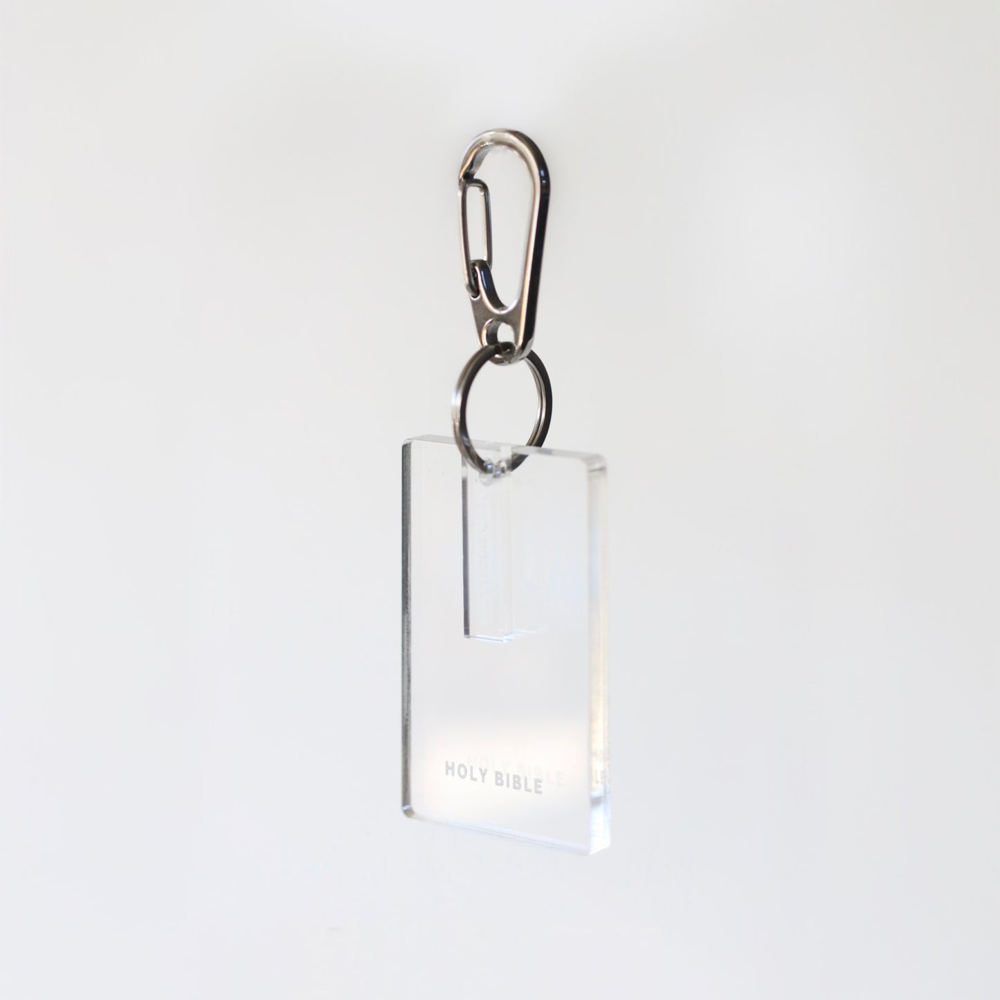 Clear on Clear Holy Bible Keychain