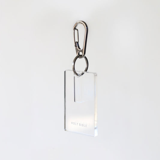 Clear on Clear Holy Bible Keychain