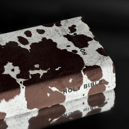 BROWN COW PRINT BIBLE COVER