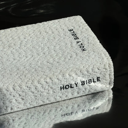WHITE BOUCLÉ  BIBLE COVER