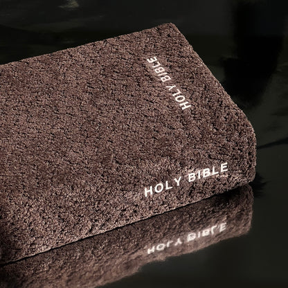 BROWN & WHITE BOUCLÉ BIBLE COVER