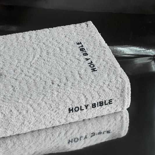 Redeemed White Bouclé Bible Cover