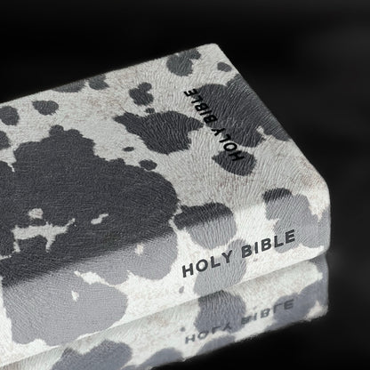 GRAY COW PRINT BIBLE COVER