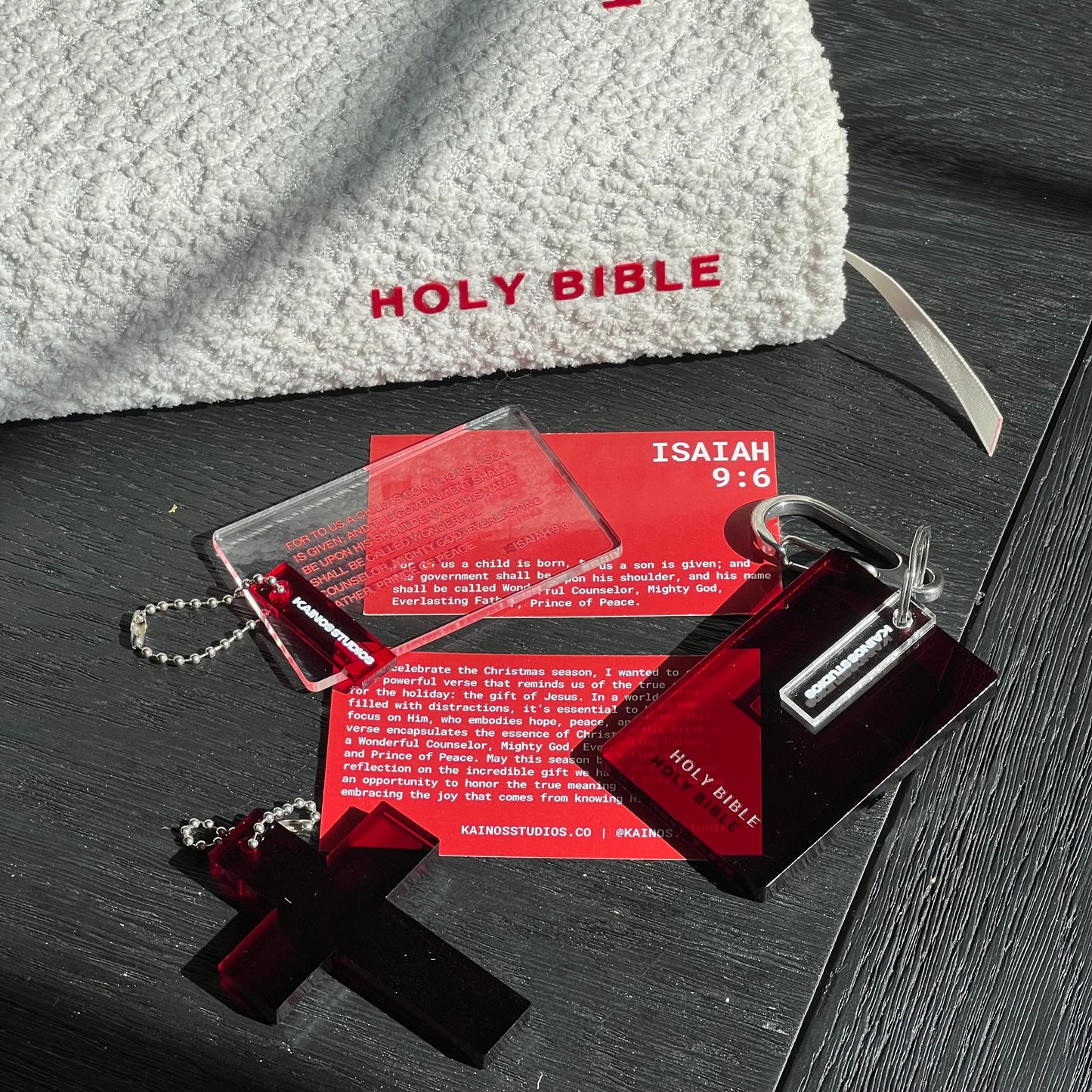 Red Holy Bible Keychain