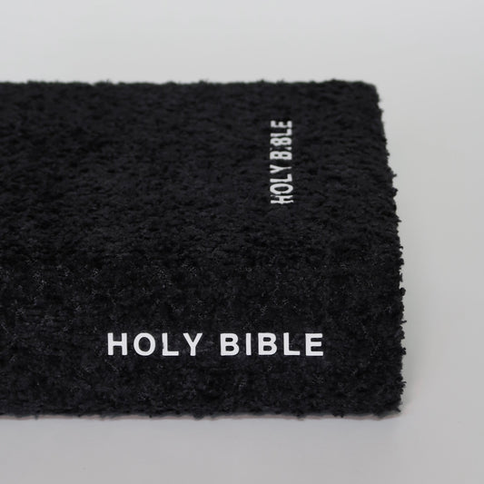 Black Bouclé Bible Cover