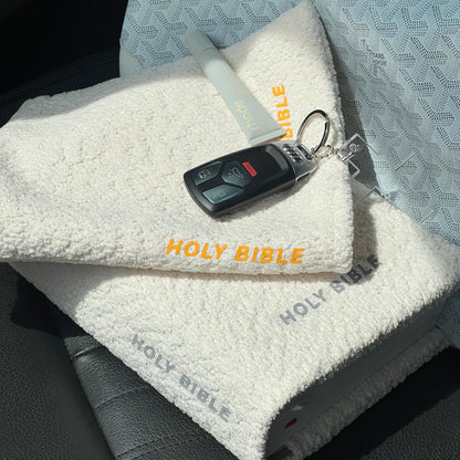 GRAY IVORY BOUCLÉ BIBLE COVER