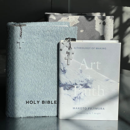 BLACK ICY BLUE BOUCLÉ BIBLE COVER