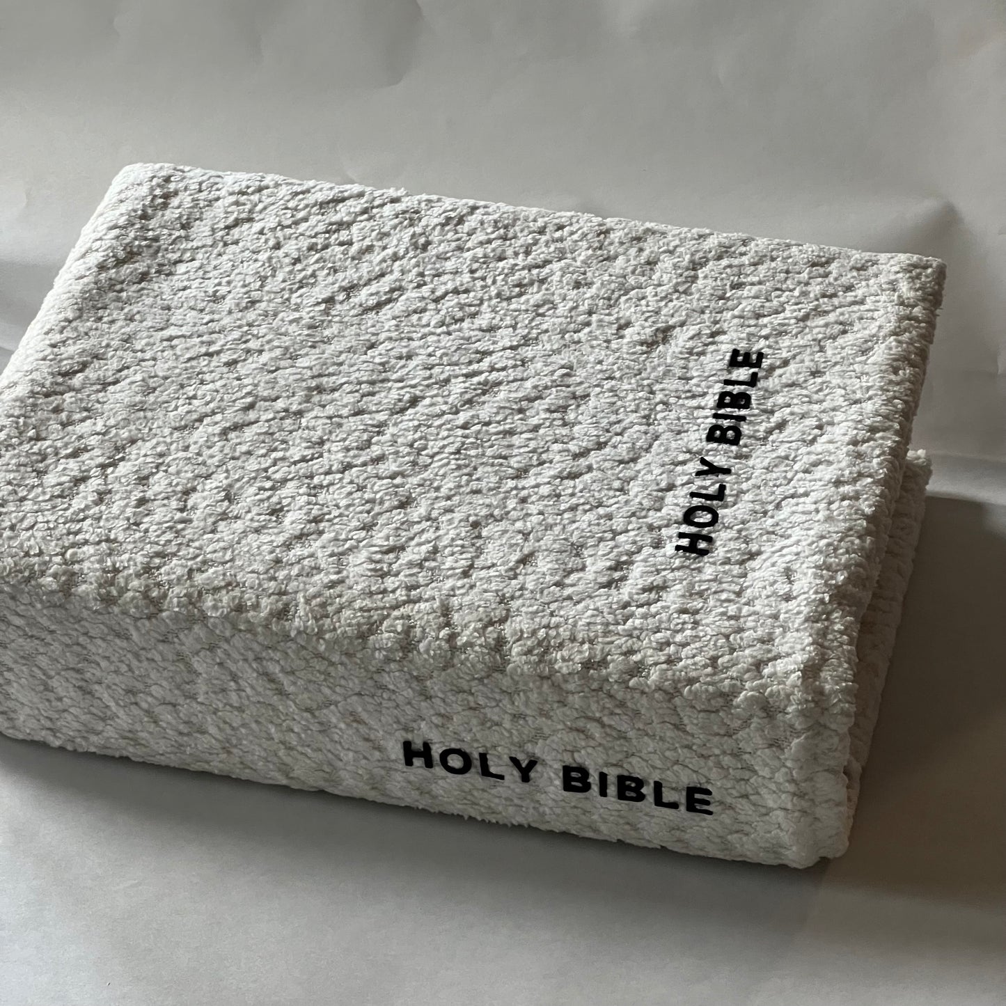 Redeemed White Bouclé Bible Cover