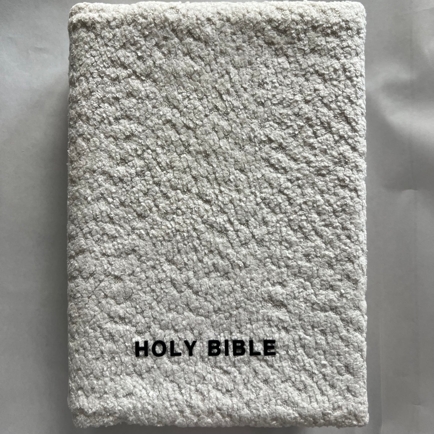 Redeemed White Bouclé Bible Cover