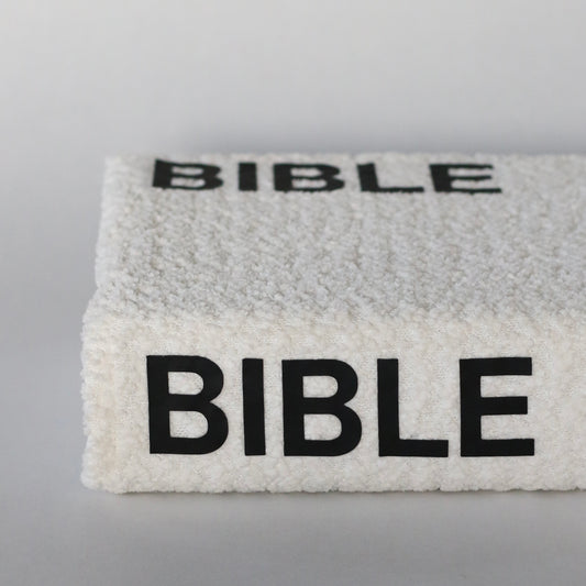 BOLD White Bouclé Bible Cover