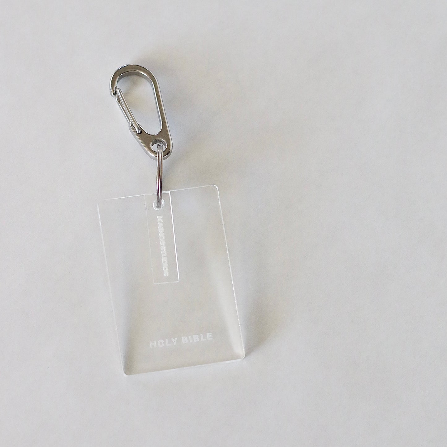 Clear on Clear Holy Bible Keychain