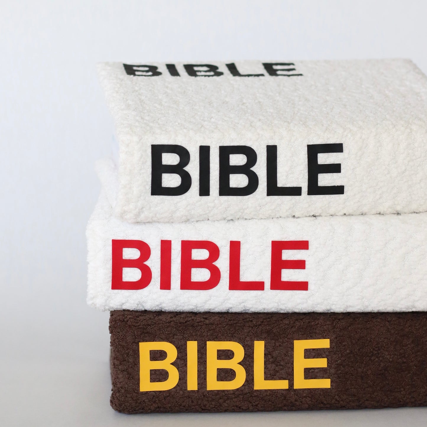 BOLD White Bouclé Bible Cover