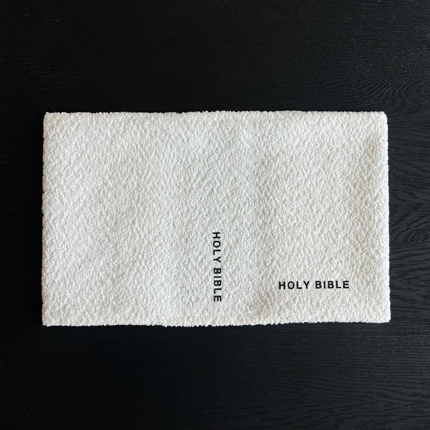 White Bouclé Bible Cover