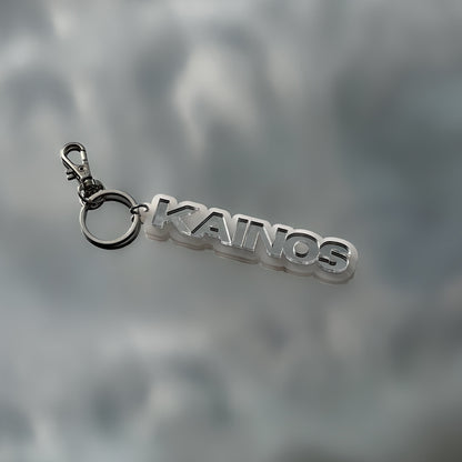MILKLY WHITE KAINOS MIRRORED LOGO KEYCHAIN