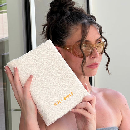 LEMON IVORY BOUCLÉ BIBLE COVER